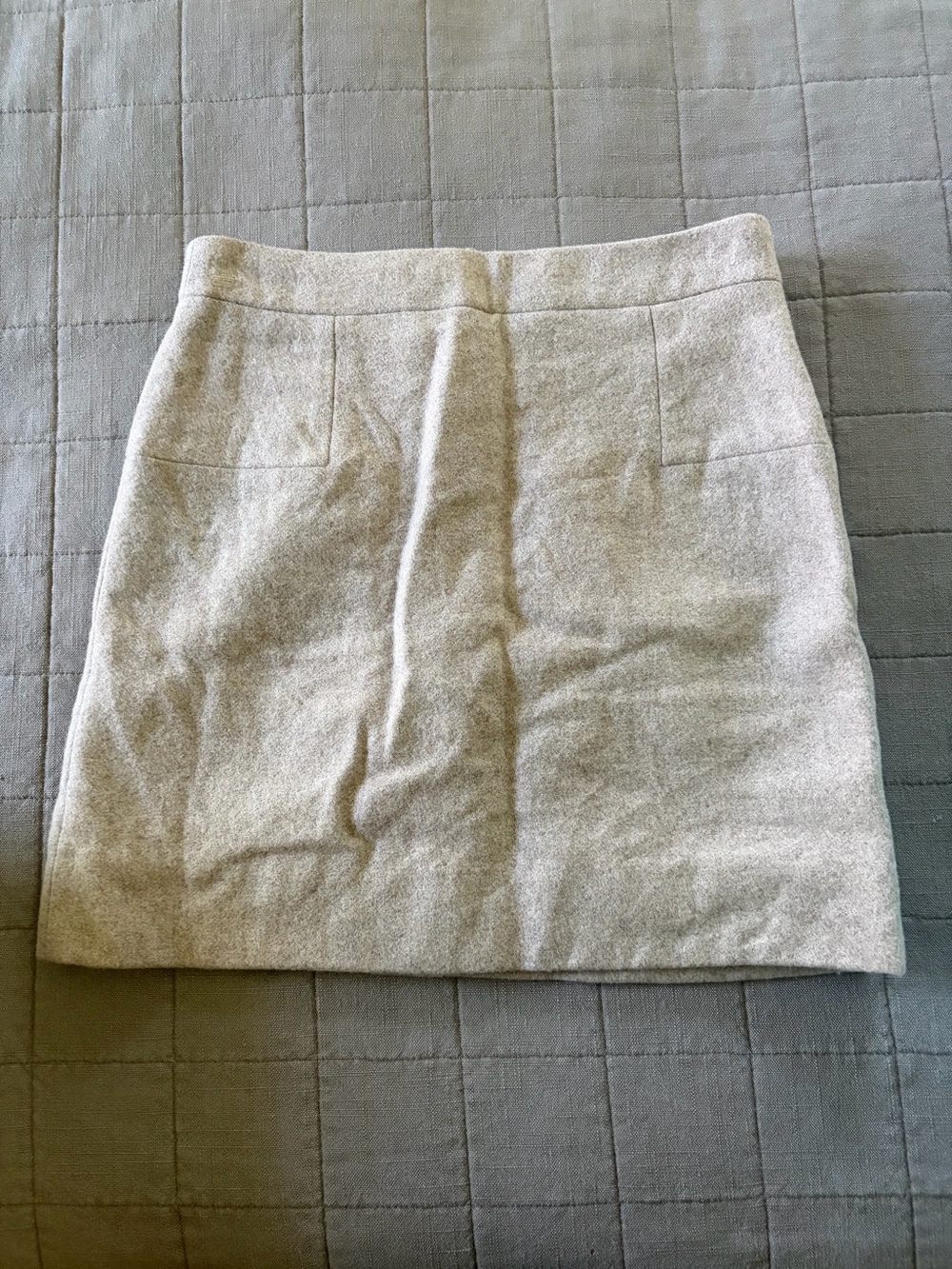 J. Crew Grey Wool Pencil Mini Skirt